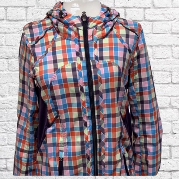 UBER RARE!🍒 LULULEMON SEAWHEEZE 2014 Special Edit Pass Me Plaid Jacket Sz.6,8 - Picture 5 of 15